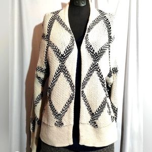 360 sweaters extra small Italian wool navy and cream cardigan